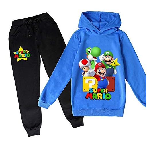 LIYIMING Super Mario Hoodie tecknat flickor pojkar fritid kläder set barn tröja 100–170 flerfärgad 06 100