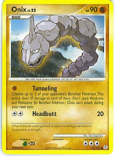 Amazon Com Pokemon Onix 92 Diamond Pearl Reverse Holofoil Toys Games
