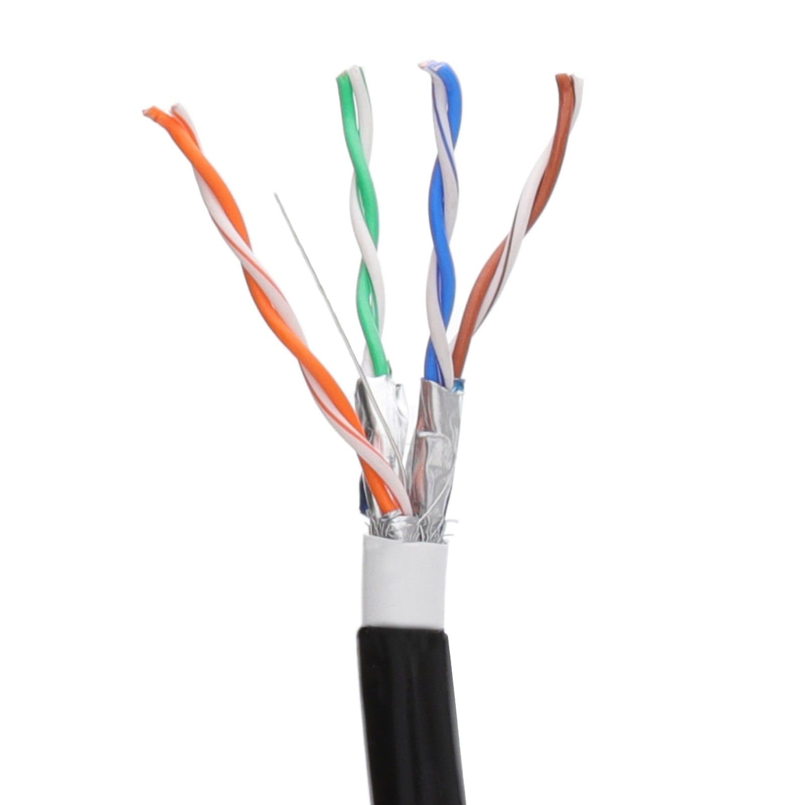 kenable Cable de Red Ethernet CAT6A Exterior Enterramiento Directo COBRE Relleno de Gel Bobina 50 m [50 metros/50m] Negro