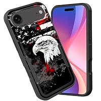 Stmedazm For IPhone 16e Case, Military Grade Heavy Duty [3-Layer] Dustproof Shockproof Full-Body Phone Protective Case For IPhone 16e (6.1 Inch, 2025), American Flag Camo - View #4