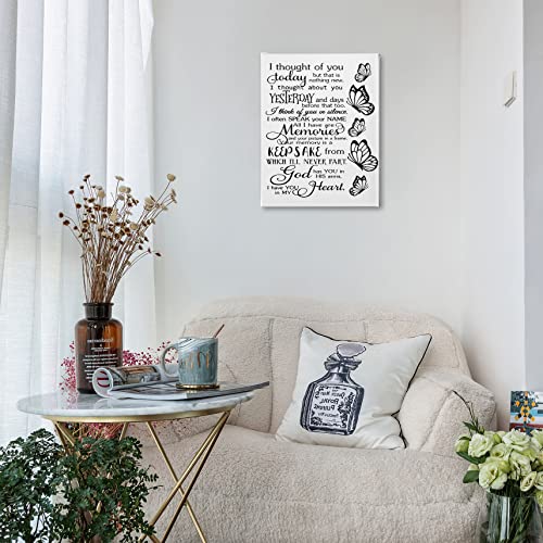 Phamte I Thought Of You Today But That Is Nothing New Butterfly Wall Art,Romantic Love Saying Wedding Memorial Print Framed Canvas Painting Artwork Home Bedroom Living Room Office Decor (11X14 Inch) #TOP1