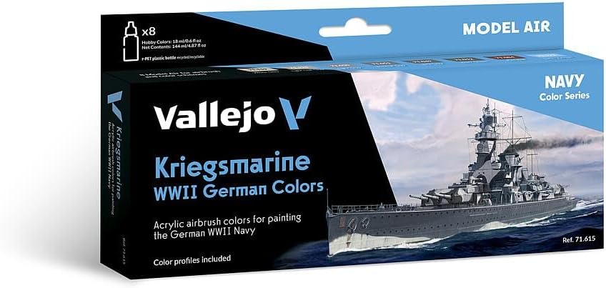 Vallejo Acrylicos Kriegsmarine WWII German Colors Paint Set,black