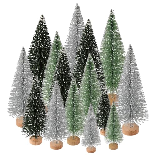 GETRICH 15 Stück Weihnachtsbaum Mini Künstlich, Miniatur Tannenbaum...