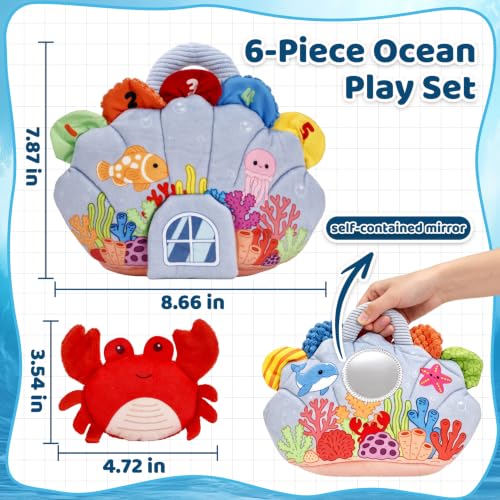 Soft Plush Ocean Animal Sensory Toys-Newborn Baby Birthday Gift 0-12 Months — view 2
