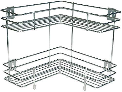 Heet 2 Layer Corner L Shape Stainless Steel Stand for Multipurpose Storage Rack/Shelf Kitchen, Bathroom (2 Layer L Shape Rack)