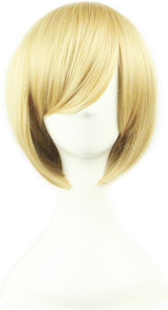 AneShe 12" Short Straight Hair Wig Anime Cosplay Costume Party Wigs (Blonde)