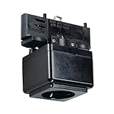 Farbe: schwarz EUTRAC Steckdose mit Adapter für 3-Phasen-Stromschienen, schwarz
