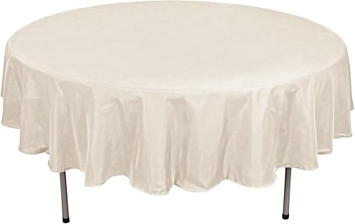 Efavormart - Mantel redondo de poliéster beige de 90 pulgadas