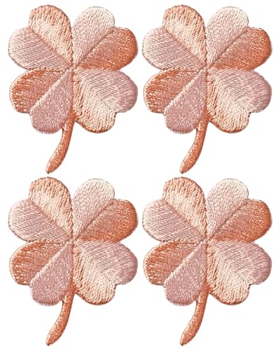 UYRVAPE 4 Pièces Broderie Patch Thermocollant trèfle à quatre feuilles, Écussons Brodés, Patch Thermocollant Enfant, pour Vetement, Tissu, Jean et DIY,...