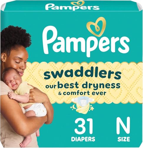 Pampers Baby Diapers - Swaddlers - Size 0, 31 Count, Ultra Absorbent Disposable Newborn Diaper