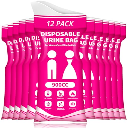HOKINETY Disposable Urine Bag for Travel - 900ML Portable Pee Bags for Women Men 12 PCS Emergency Vomit Bags Unisex Toilet Urinal for Car Camping, Road Trip,Traffic Jams, Pregnant, Kids, Patient
