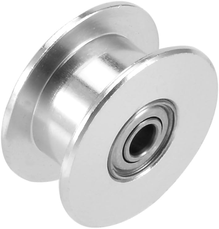 uxcell Aluminum 3mm Bore Toothless Timing Belt Pulley with Ball Bearing