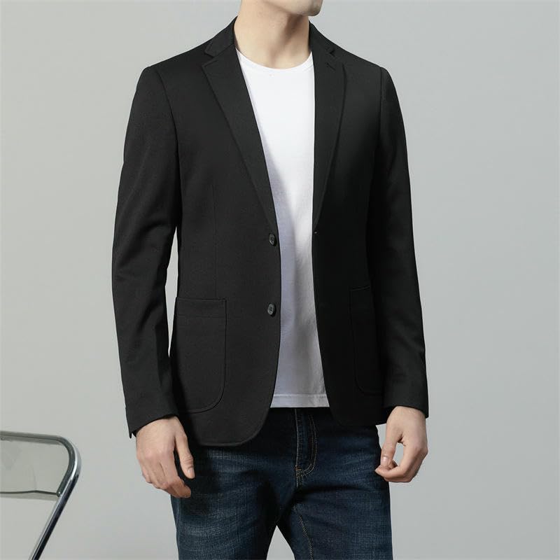Blazer décontracté noir homme coupe ajustée anti-pli confort stretch