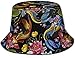 Sombrero de Cubo de Viaje con Estampado Encantador de fantasía Unisex, Gorra de Pescador de Verano, Sombrero para el Sol, pez koi y Agua