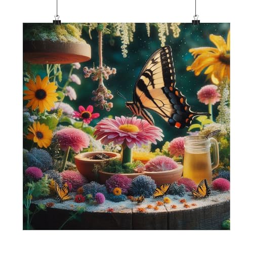 Eastern Tiger Swallowtail in Forests and Gardens Matte Poster - 18x18 inch - Made in USA