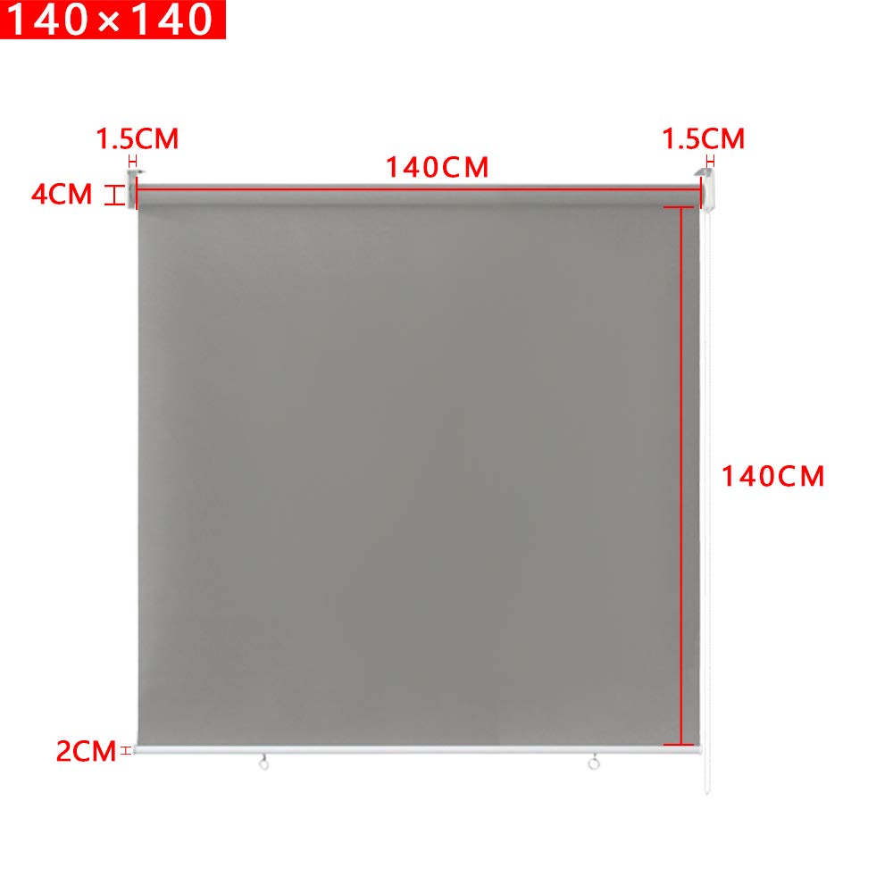 HENGMEI Toldo Vertical para Balcón y Terraza, Protección Solar Exterior, Gris, 140 x 140 cm