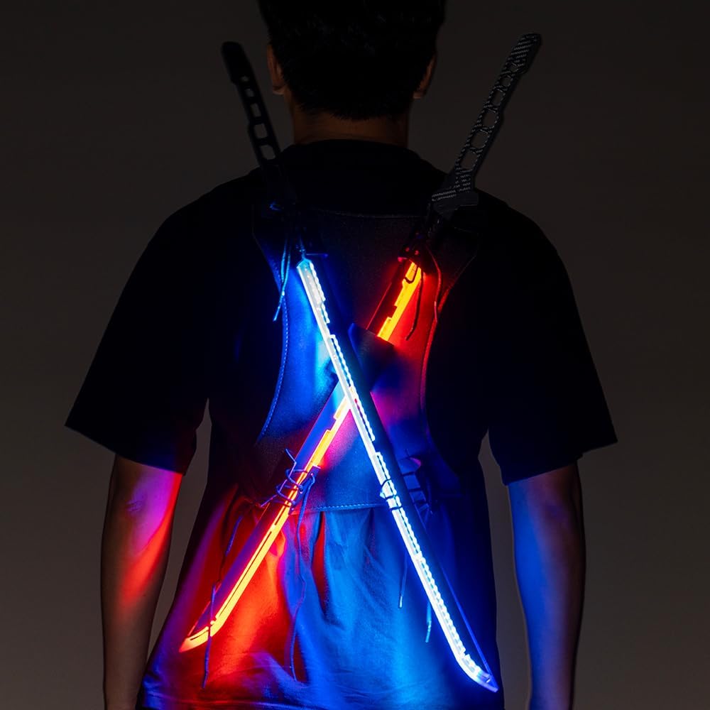 IUUBVV Future LED Sword, 31.3 inches LED Sword Model for Halloween Cosplay Costume Props,Fit Party Music Festival Accessorie Red&blue