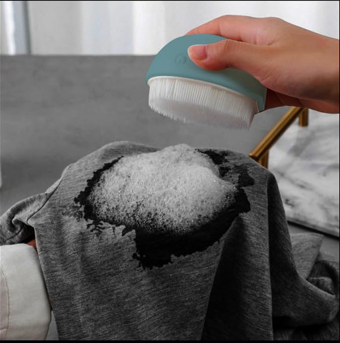 Image of Cute Whale Shaped Scrub Brush for Clothes Carpets, Cleaning Brush for Household,PE one-time molding bristles,No Shedding of bristles,Teal