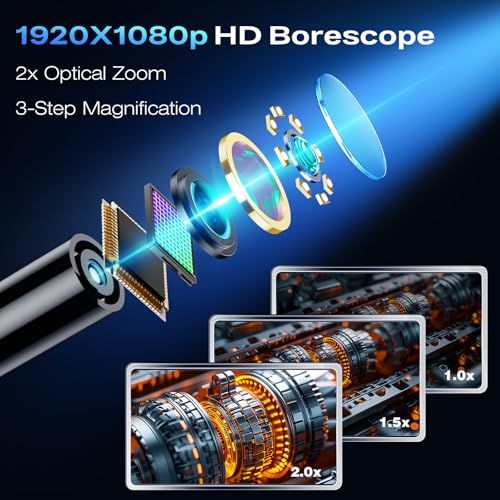 Image of Endoscope Camera with Light, Handheld Borescope, 2.8 inch IPS Inspection Camera