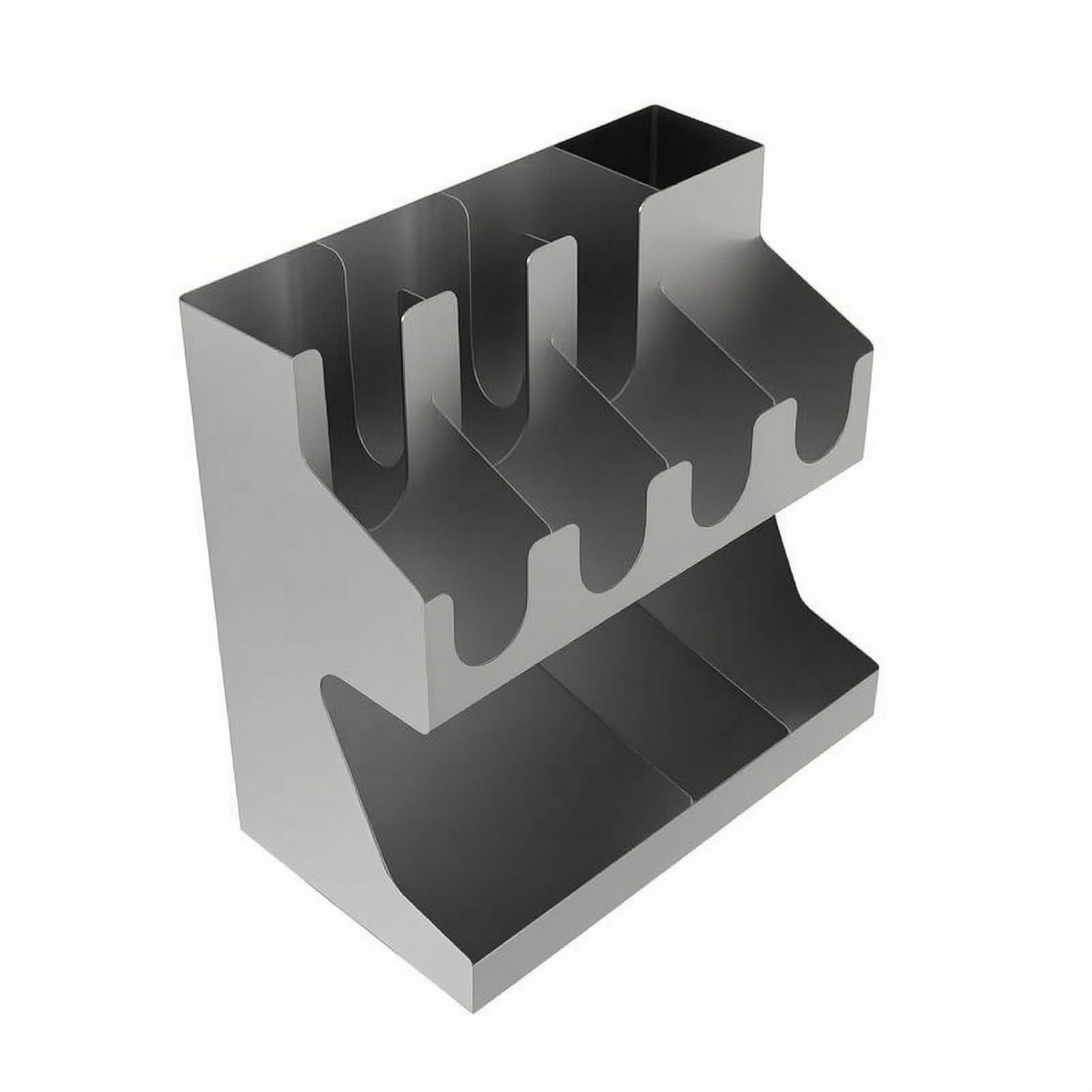 Porte-gobelets base stable anti-basculement en acier inoxydable avec double rack