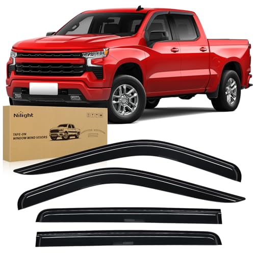 Image of Nilight Rain Guards for Silverado /Sierra 1500 Crew Cab 2019-2024, 4PCS