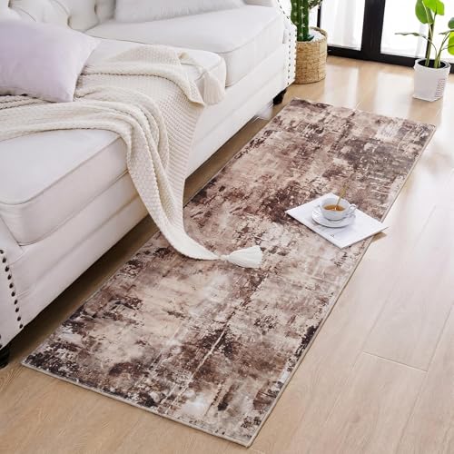 Image of Medallion Vintage Look Carpet for Living Room Bedroom Dining Room | Washable Area Rug with Non Slip TPR Backing | Modern Floor Carpet for Home(Design11-22x55 Inches)