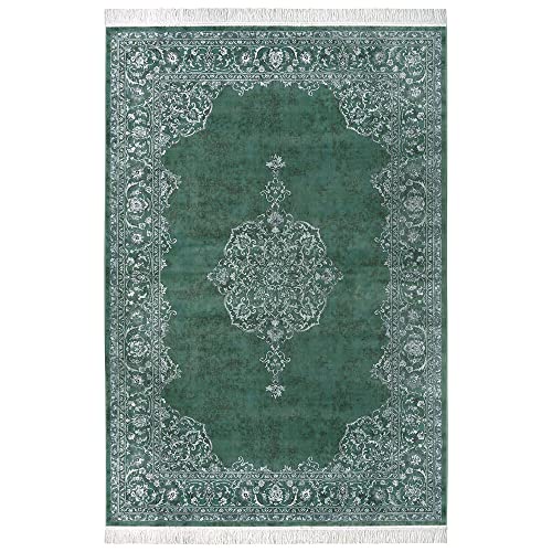 Nouristan Naveh Orient Teppich – Wohnzimmerteppich Orientalisch Kurzflor mit Fransen Vintage...