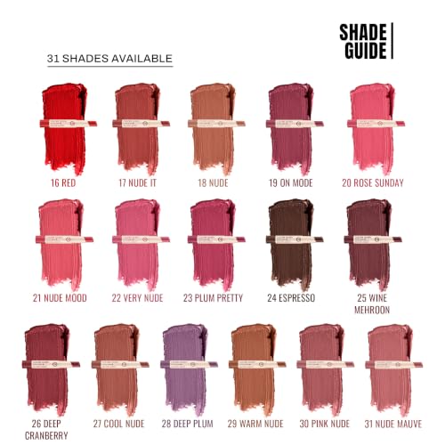 Image of Colors Queen Color Stay Matte Lipstick | Highly Pigmented with Smooth One Swipe Application | Ultra Matte Finish | Smudge Proof & Waterproof | Long Lasting Lipstick for Women (Nude Mauve, 2.1 g (Pack of 1)) | Long Lasting