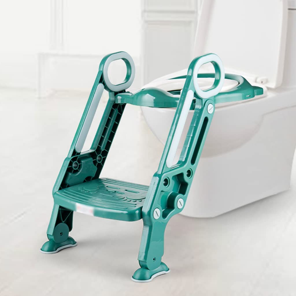 Riduttore WC con Scaletta Pieghevole Riduttore Water con Scaletta con Paraspruzzi, Altezza Regolabile Sedile WC con Scale per Ragazzi E Ragazze, Portante 75 kg