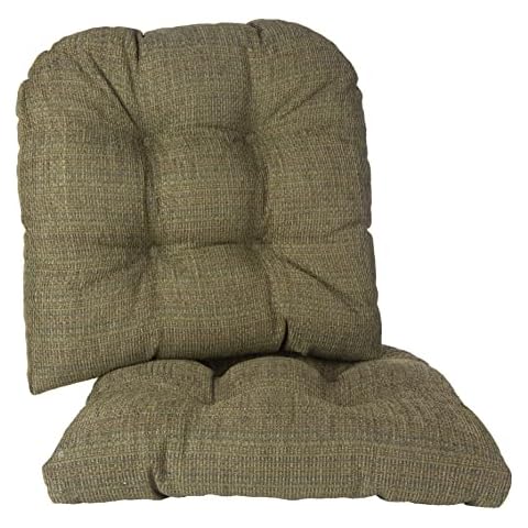 Klear Vu Gripper Overstuffed Universal Non-Slip Dining Chair Cushions for Kitchen Decor or Office Use, U-Shaped Skid-Proof Seat Pad, 17x17 Inches, 2 Count (Pack of 1), Honeycomb Green Cover