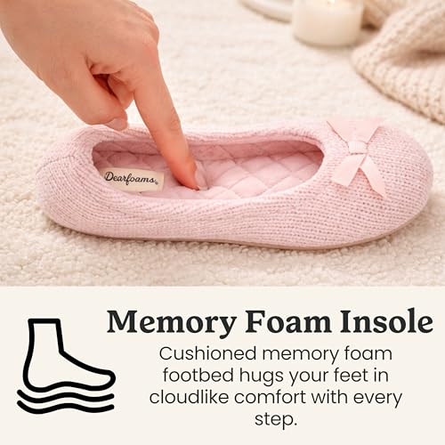 Image of Layla Ballerina Slippers, Memory Foam Lightweight Indoor House Shoes
