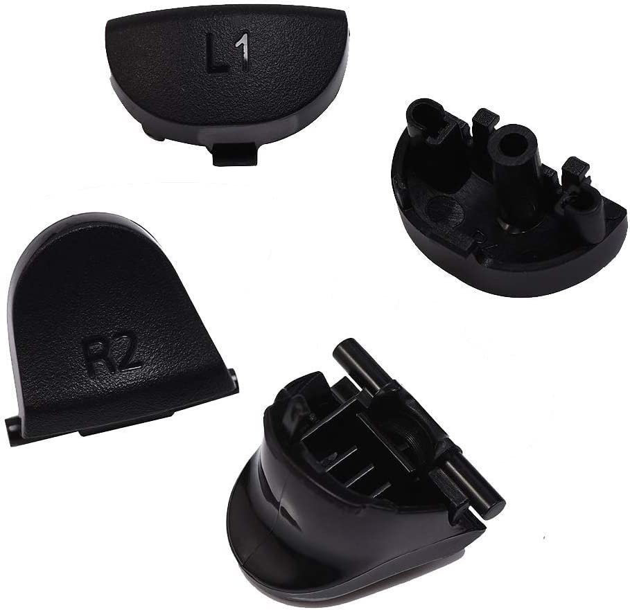 Miniatura 5 de Yosikr Thumbsticks - Palanca de mando para Playstation 4 PS4 con destornillador cruzado + piezas de repuesto de gatillo L2 R2 L1 R1 + botones Bullet