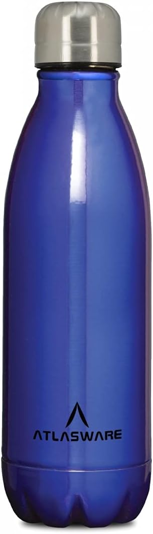 AtlaswareStainless Steel Vacuum Bottle, 350 ml - Blue