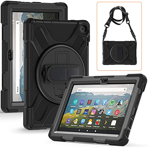 Amazon Kindle Fire HD 8 2024 & Amazon Kindle Fire HD 8 Plus 2024 �P�[�X �V�����_�[ ���|�� �V���R�� 360�x ��] �n���h �z���_�[ �X�^���h �X�g���b�v �Ռ��z�� �h�o ������� ��v 