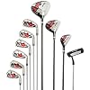 Wilson-Set-completo-para-principiantes-10-palos-de-golf-con-bolsa-de-transporte-Hombre-Stretch-XL-NegroGrisRojo