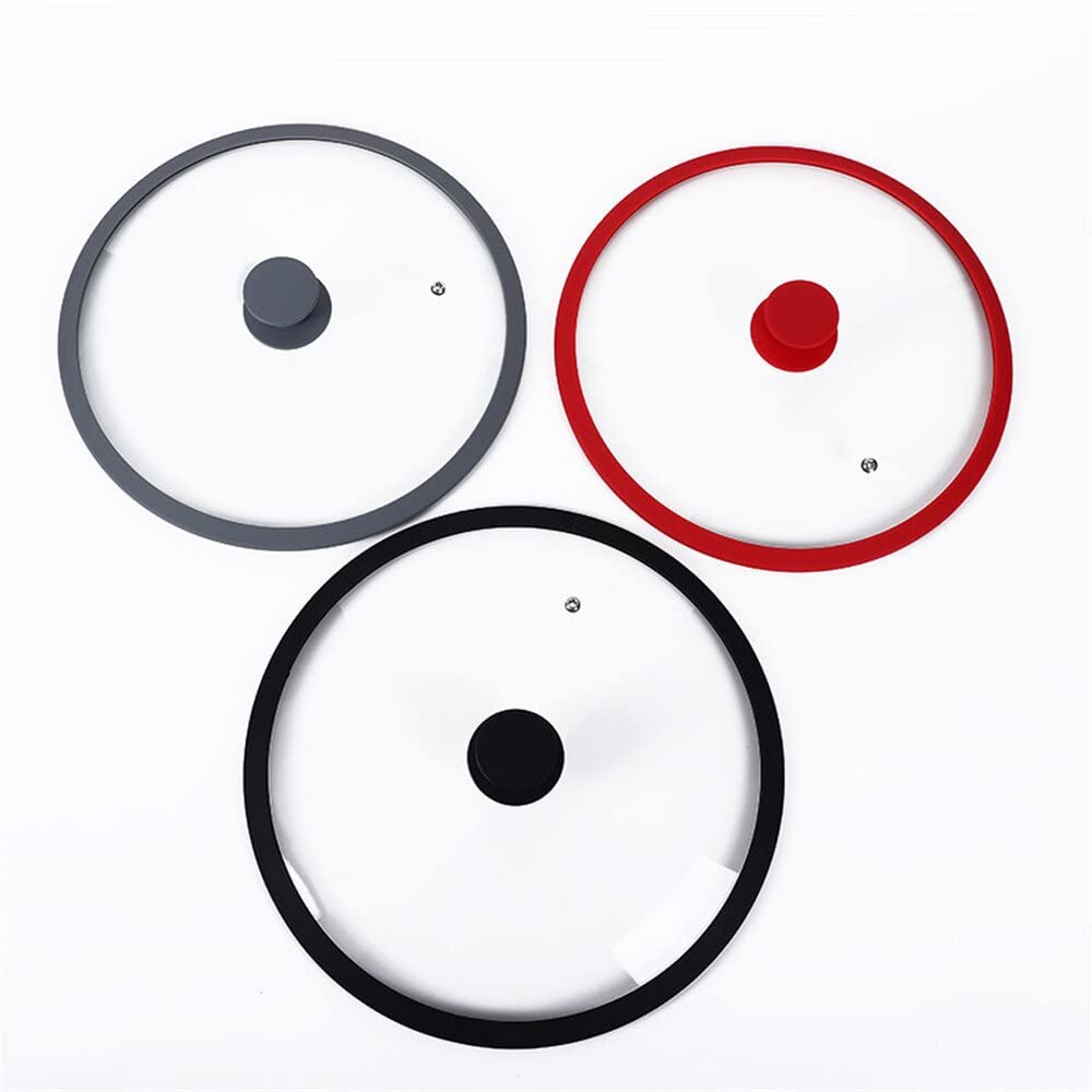 Coperchio per Padella, Coperchio per Padella 32 cm Coperchio per Padella in Vetro siliconico Coperchi per padelle Coperchio per Padella Coperchi in Silicone Coperchio Non bollente (Nero 24 cm)