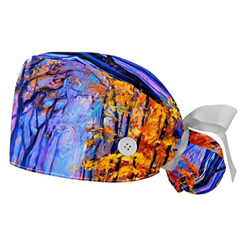 Chapeaux bouffants JDEZ paysage automnal en tissu léger et ajustable
