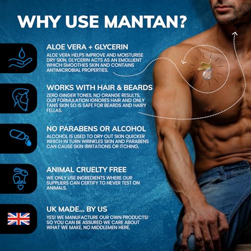 Fake Tan Pack For Men, 200ml Mousse plus Man Size Tanning Mitt | Easy To Apply Self Tanner & Instant Results | Masculine Aftershave Fragrance | Zero Biscuit Smell Zero Ginger Tones (Clear - Aqua) - Image 3
