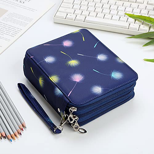 Image of Portable Colored 72 Slots Pencil case Organizer with Printing Pattern for Watercolor Pens or Markers, Pencil Case Organizer for Artist