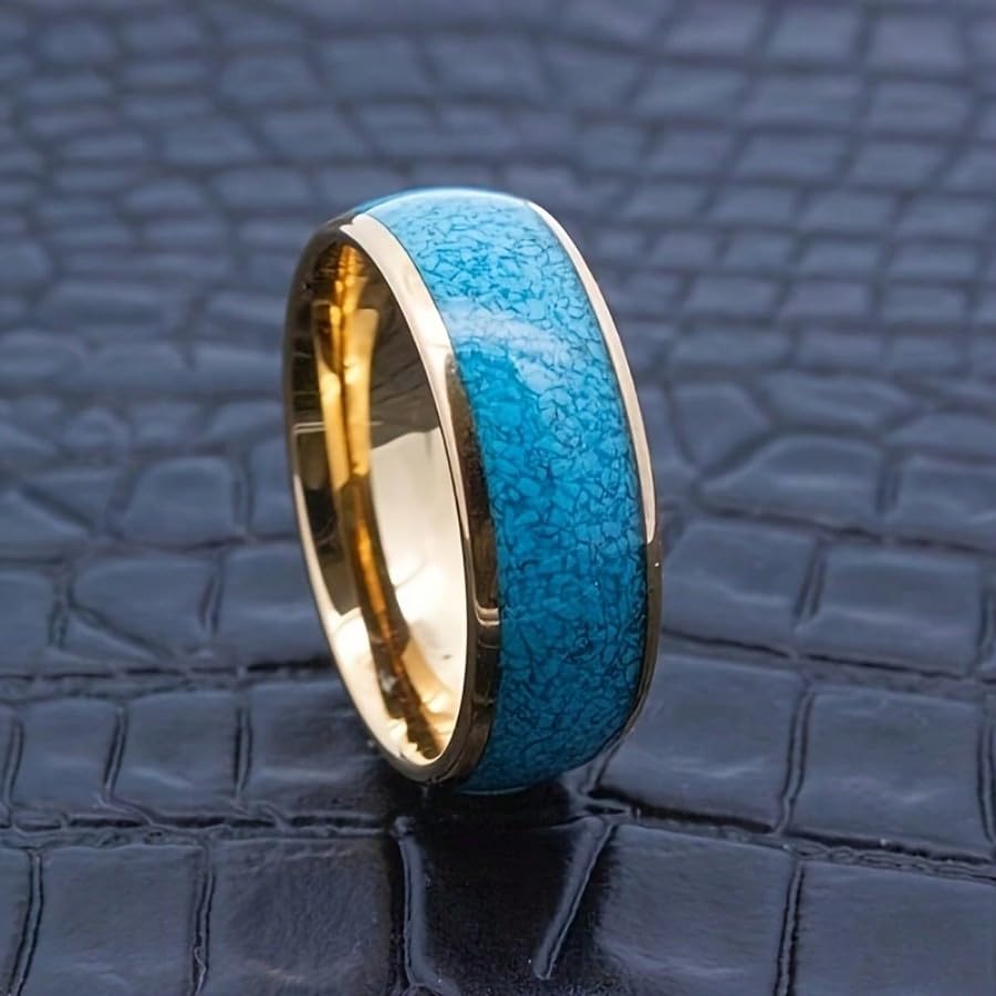 Engagement Rings for Women Chunky Gold Promise Rings Moissanite Stackable Knuckle Bohemian Turquoise Jewelry2