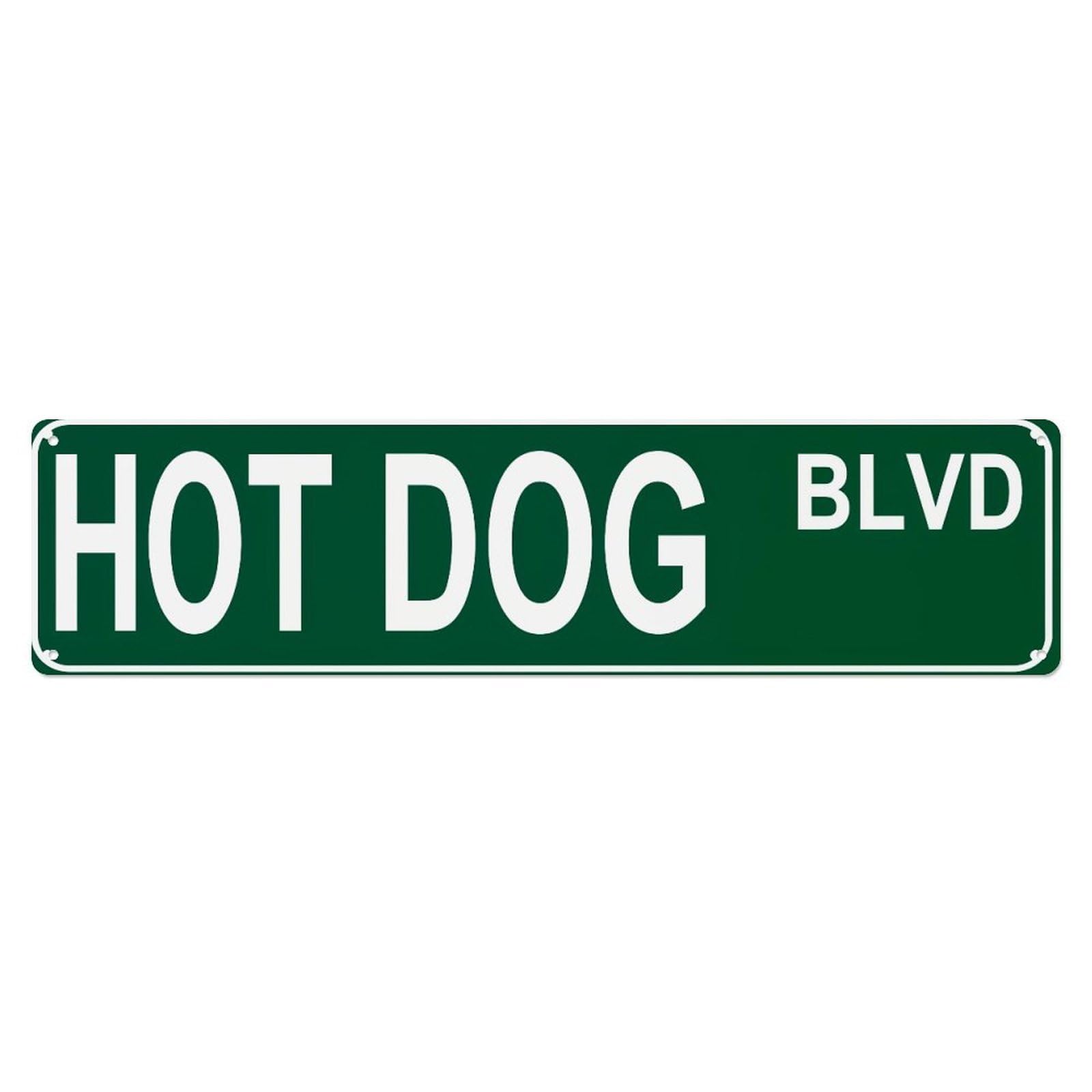 Hot Dog Blvd Sign Metal Tin Sign Plaque