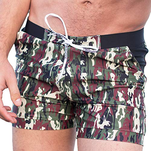 Taddlee Swimwear Men Swimsuits Swim Boxers Sexy Camo Boardshorts Surfing Trunks(M)