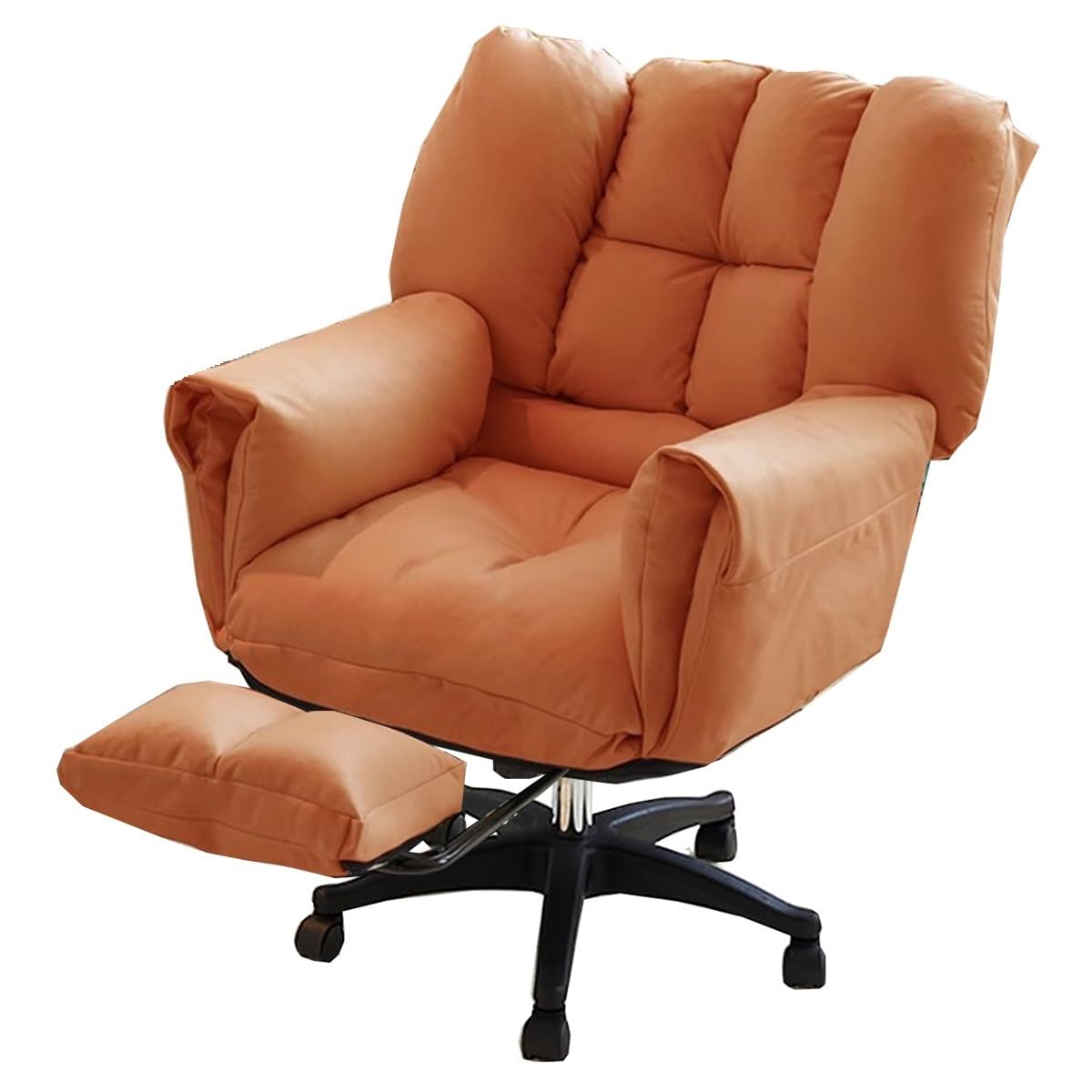 HTTGDGDH Adjustable High Back Executive Office Chair Recliner Swivel Lazy Sofa With Soft Armrests & Padded Backrest Ergonomic Design For Comfort,Orange-B