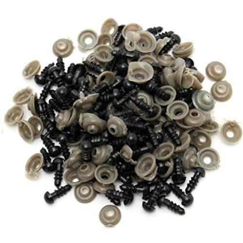 Tebery 600-Piece Solid Black Eyes for Sewing for Bear Doll of DIY (6MM)