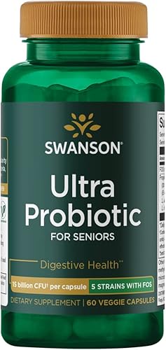 Swanson Ultra probiótico para personas mayores, 30 mil millones de Cfu 60 cápsulas vegetales