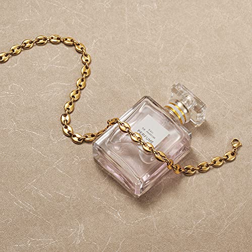 Coffee Bean Necklace Stacke Link for Women Adjustable Clasp Gold Plated Stainless Steel Link Charm Chain for Men and Adults Fashion Gift2