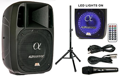 Alphasonik 10" Powered 1600W PRO DJ Amplified Loud Speaker Bluetooth USB SD Card