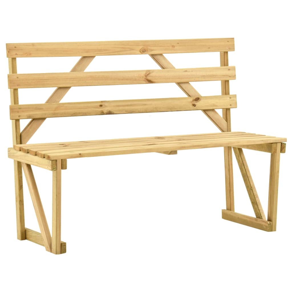 Ławka ogrodowa 120 cm, impregnowane drewno sosnowe, stabilna ławka do siedzenia z oparciem i podłokietnikami, odporna na warunki atmosferyczne, na taras, balkon, do ogrodu i na zewnątrz