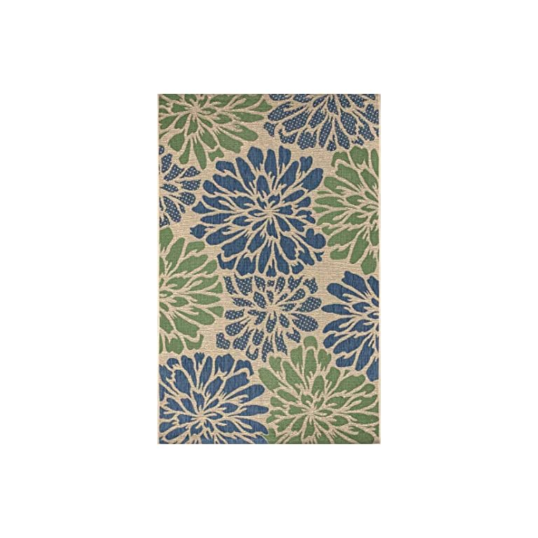 JONATHAN Y SMB110B9 Zinnia Modern Floral Textured Weave Indoor Outdoor