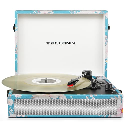 Vintage Bluetooth Vinyl Record Player 3-Speed with Built-in Speak...
